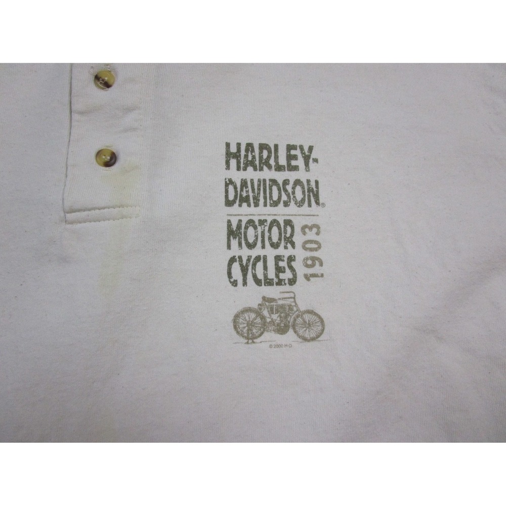 Vintage Y2K Harley Davidson Long Sleeve Henley Shirt (XL) Biker South Carolina - Picture 4 of 14